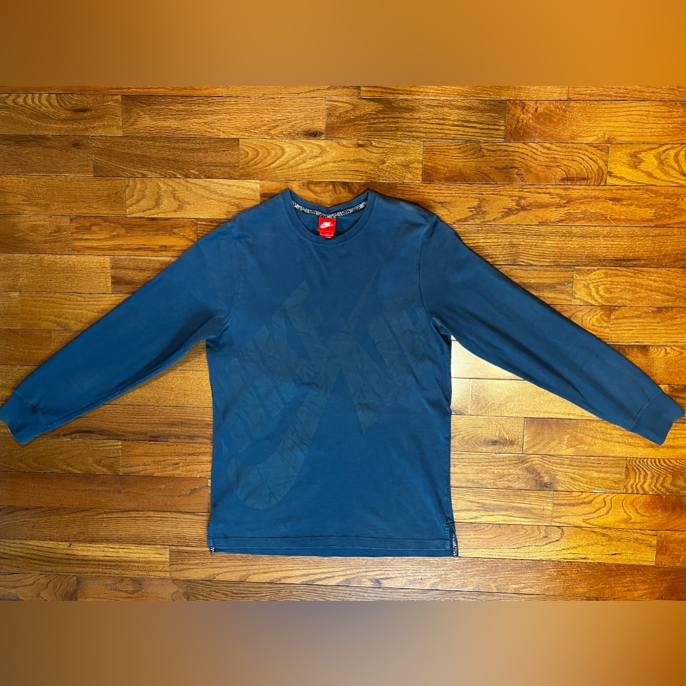 Nike Teal Blue Long Sleeve Heavy Cotton Shirt Men's Large - Picture 2 of 10